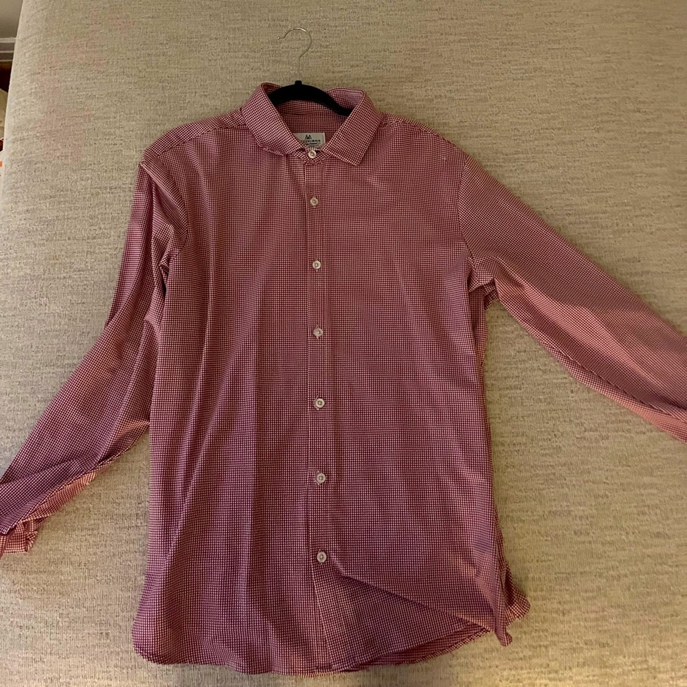 Mizzen + Main - XL Trim Fit Button Down. Red